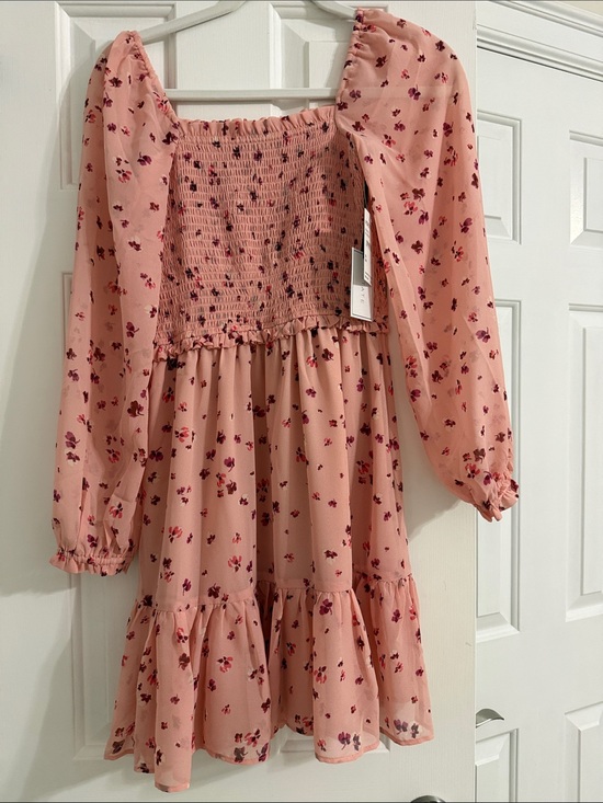 1State Dresses & Skirts - 1STATE Pink Floral Smocked Mini Dress